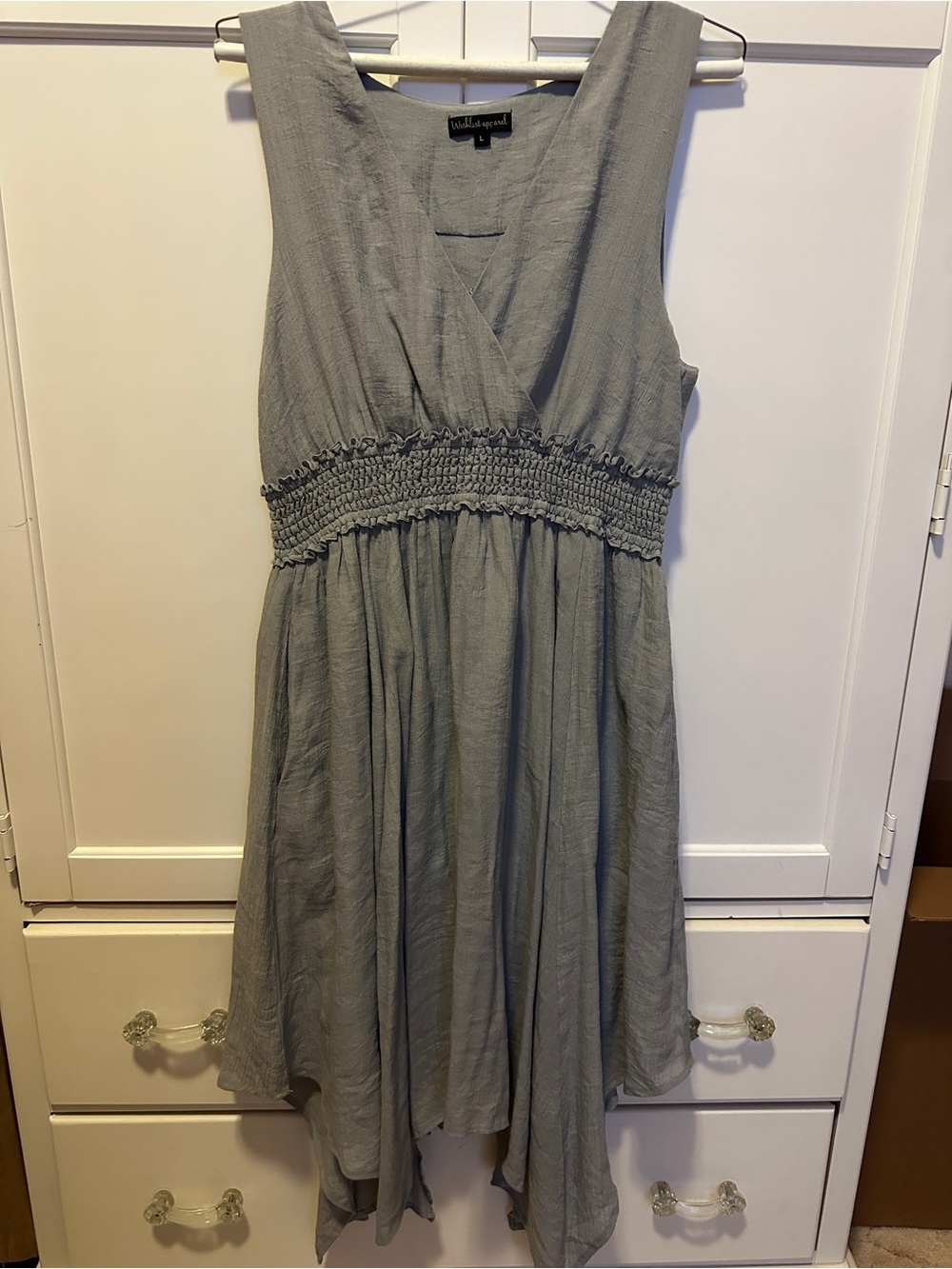 Wishlistw Apparel-  Sleeveless Smocked Waist Dress — Sage